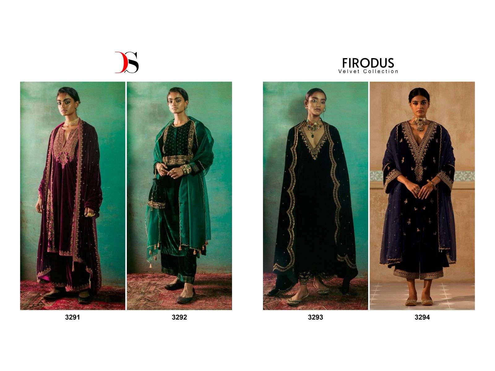 DEEPSY SUITS Firodus Velvet with heavy embroidery  Salwar Kameez Wholesale catalog