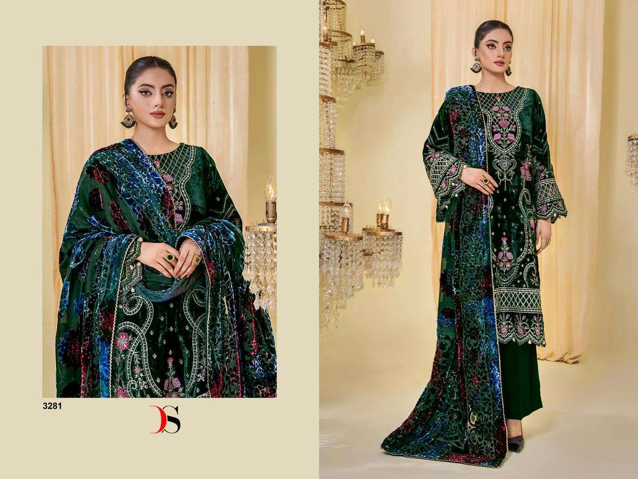DEEPSY SUITS  SANA SAFINAZ velevt with heavy embroidery Salwar Kameez Wholesale catalog