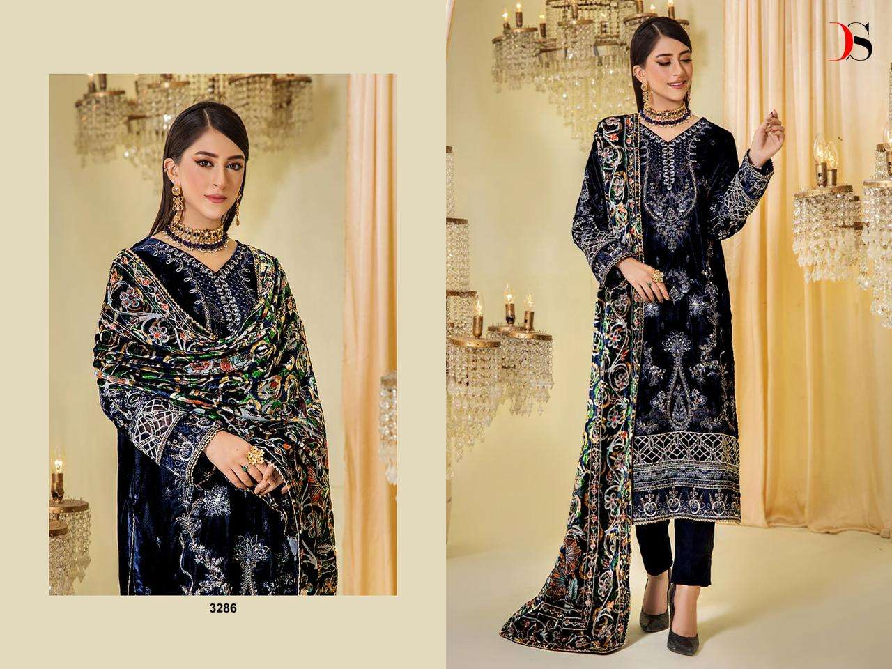 DEEPSY SUITS  SANA SAFINAZ velevt with heavy embroidery Salwar Kameez Wholesale catalog