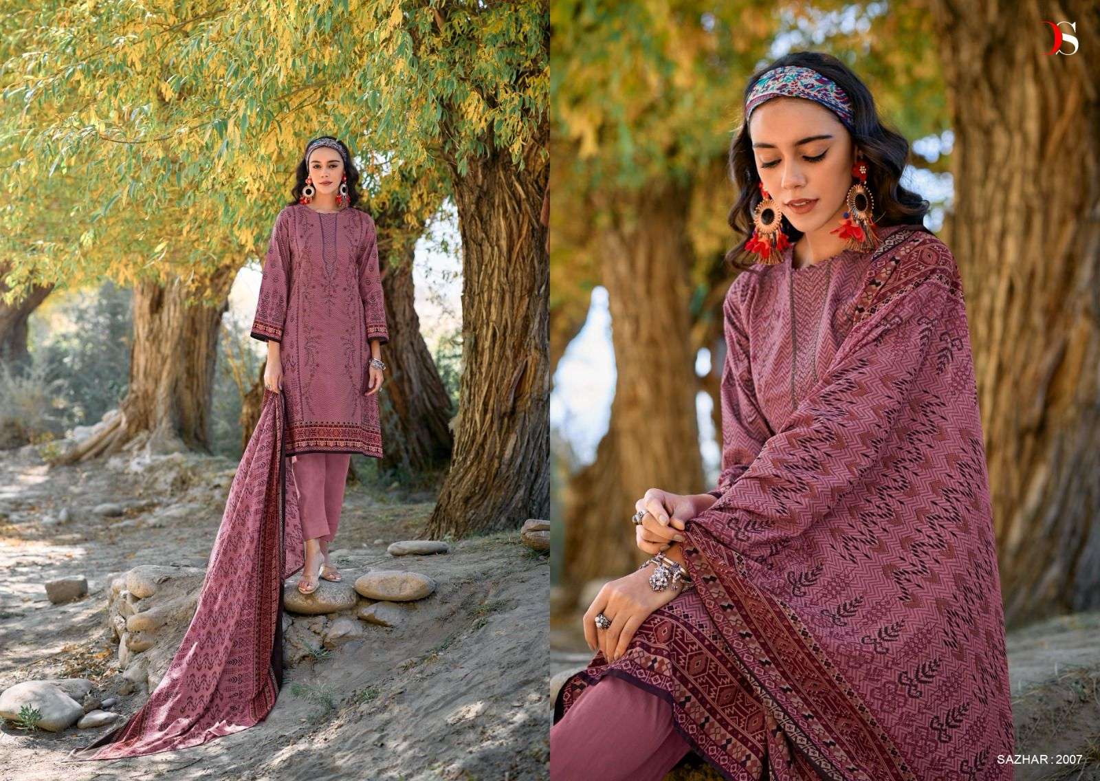 DEEPSY SUITS SHAZAR-2 Pure Pashmina with heavy  self embroidery  Salwar Kameez Wholesale catalog