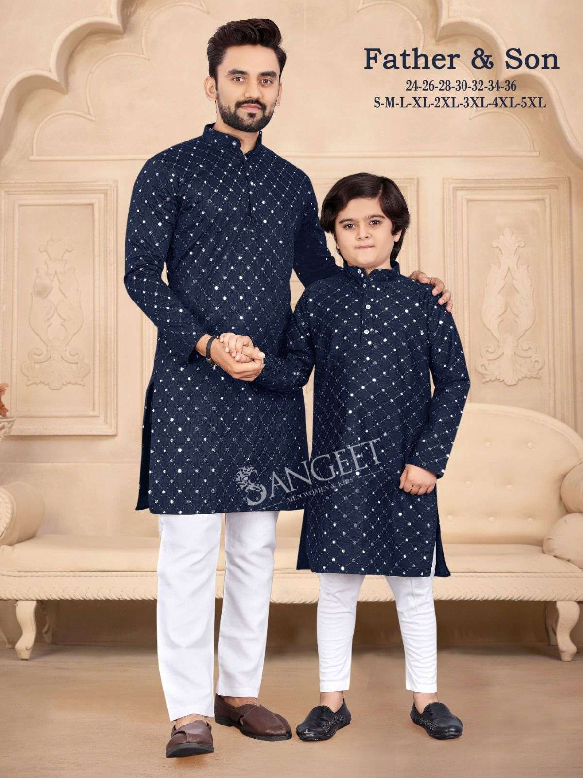 Father And Son 3 Silk Short Kurta Combo Wholesale catalog