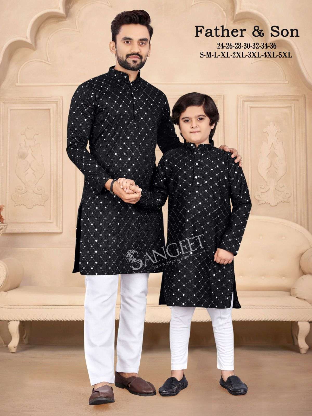 Father And Son 3 Silk Short Kurta Combo Wholesale catalog