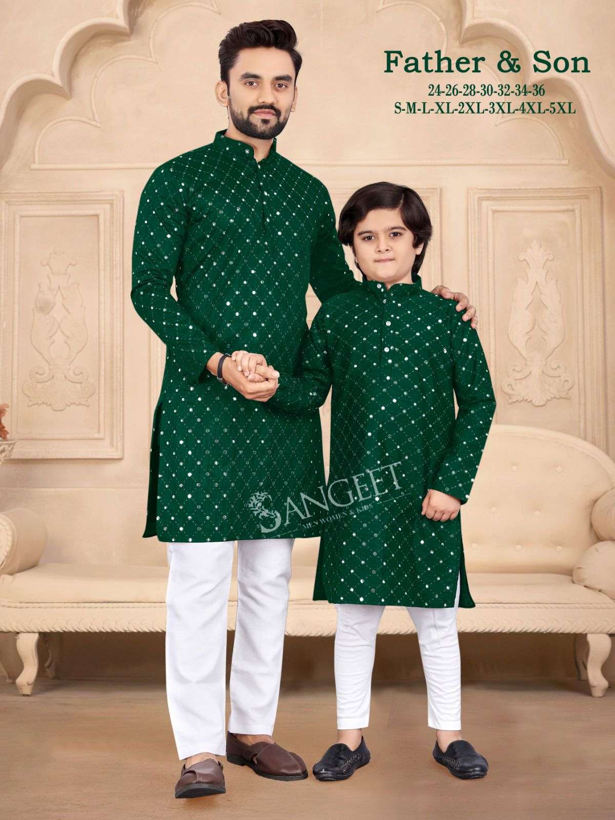 Father And Son 3 Silk Short Kurta Combo Wholesale catalog