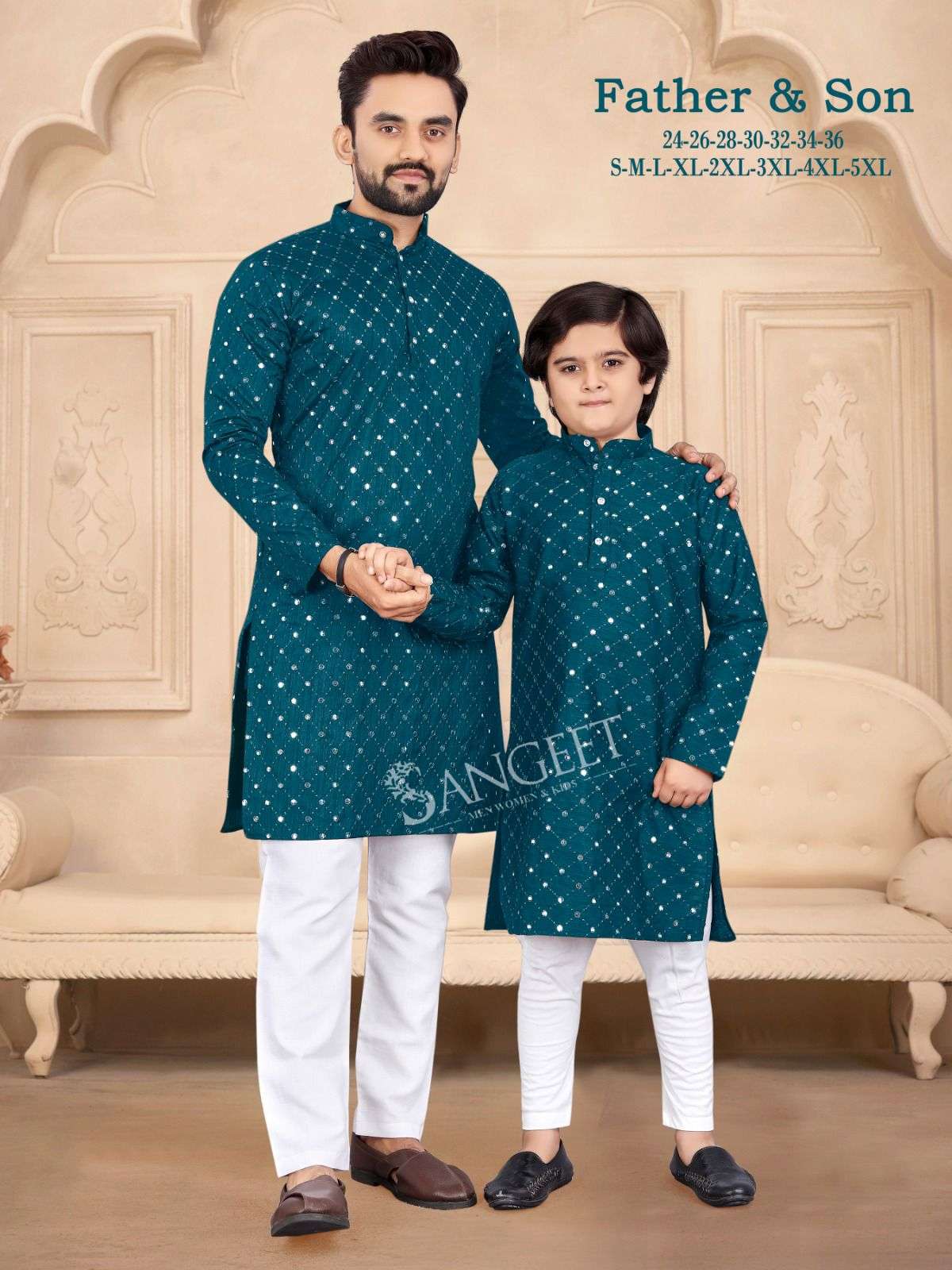 Father And Son 3 Silk Short Kurta Combo Wholesale catalog