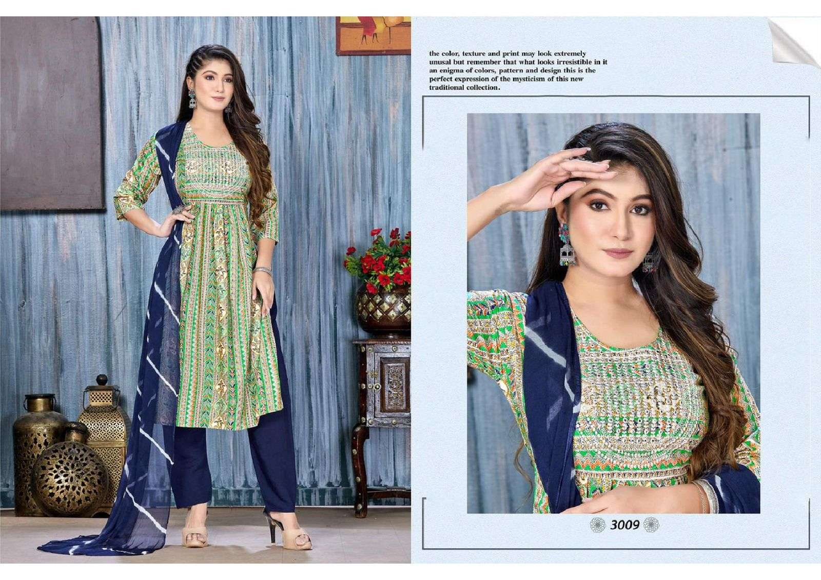 FT BINDAAS Rayon Foil print with embroidery and naira cut Kurti Wholesale catalog