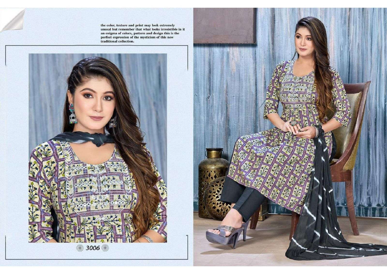 FT BINDAAS Rayon Foil print with embroidery and naira cut Kurti Wholesale catalog