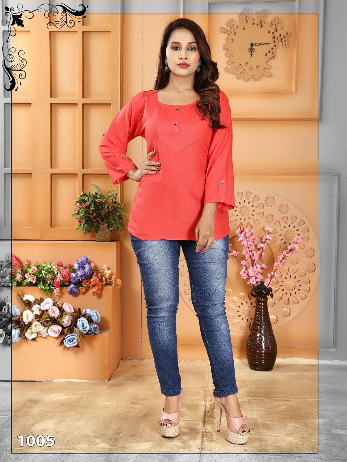 FT POLAR RAYON PLAIN Kurti Wholesale catalog