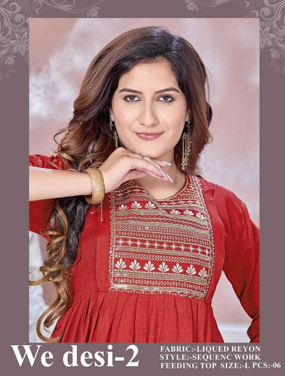 FT WE-DESI 2 LIQUED RAYON PLAIN Kurti Wholesale catalog