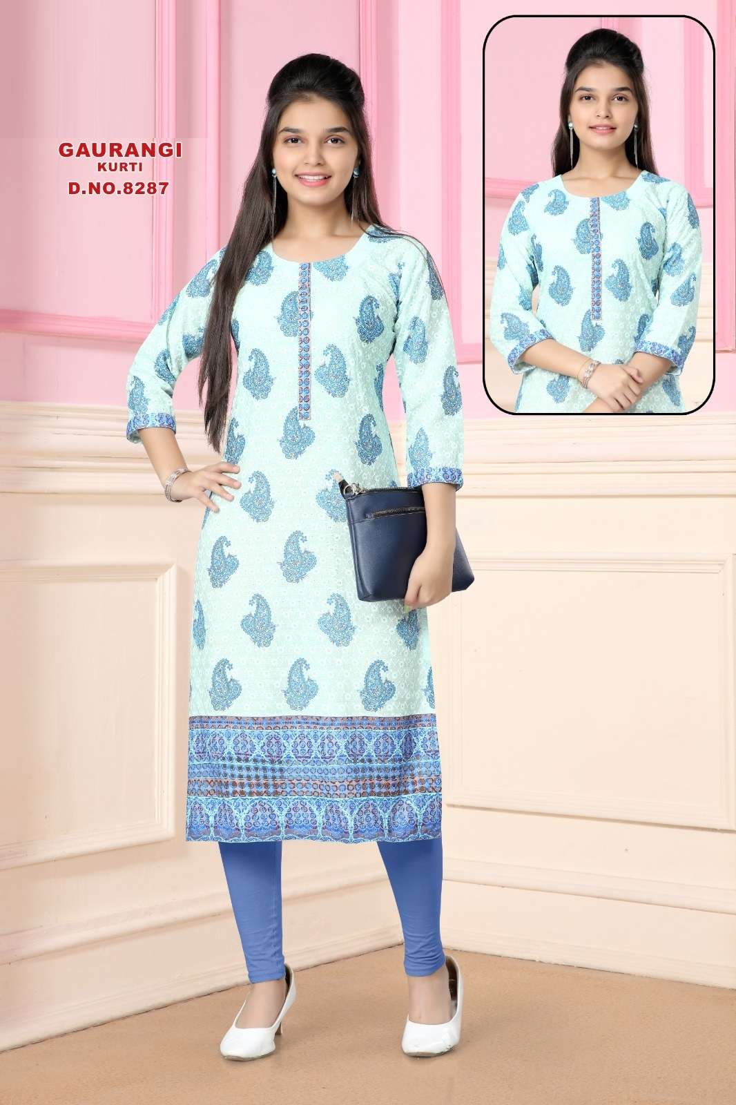 Gauragi 8287 Cotton Cambric Kids Kurti Wholesale catalog
