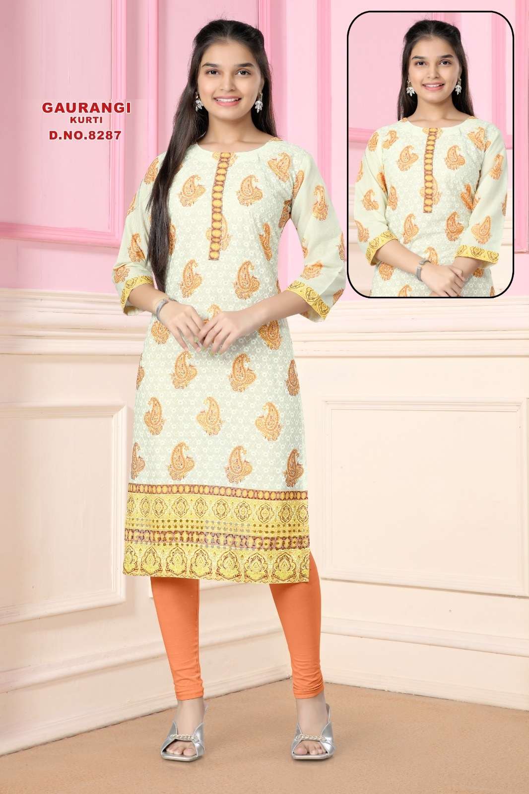 Gauragi 8287 Cotton Cambric Kids Kurti Wholesale catalog
