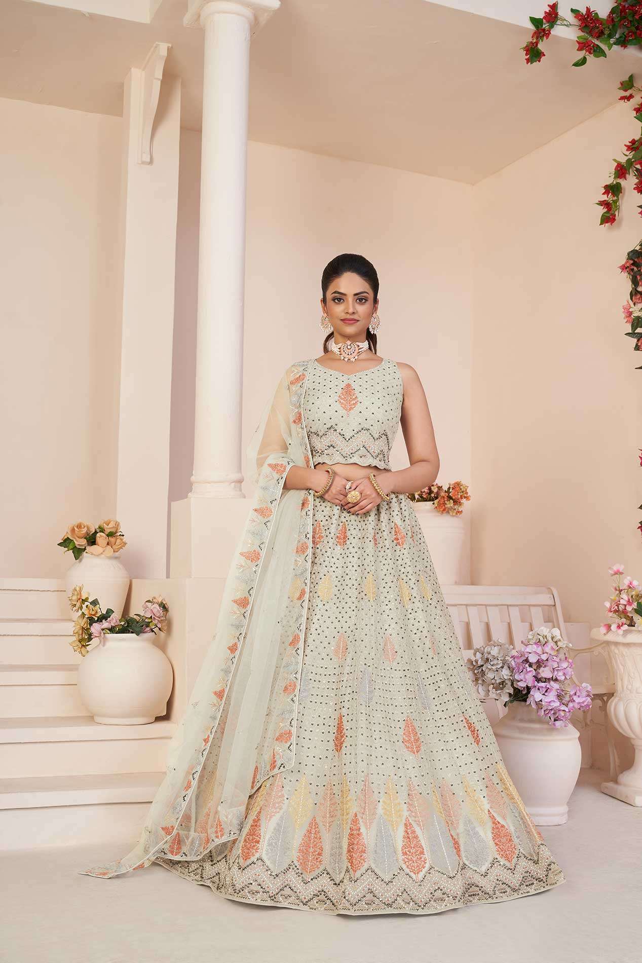 Gazal 102 A Party Wear Net Lehenga Choli Wholesale catalog
