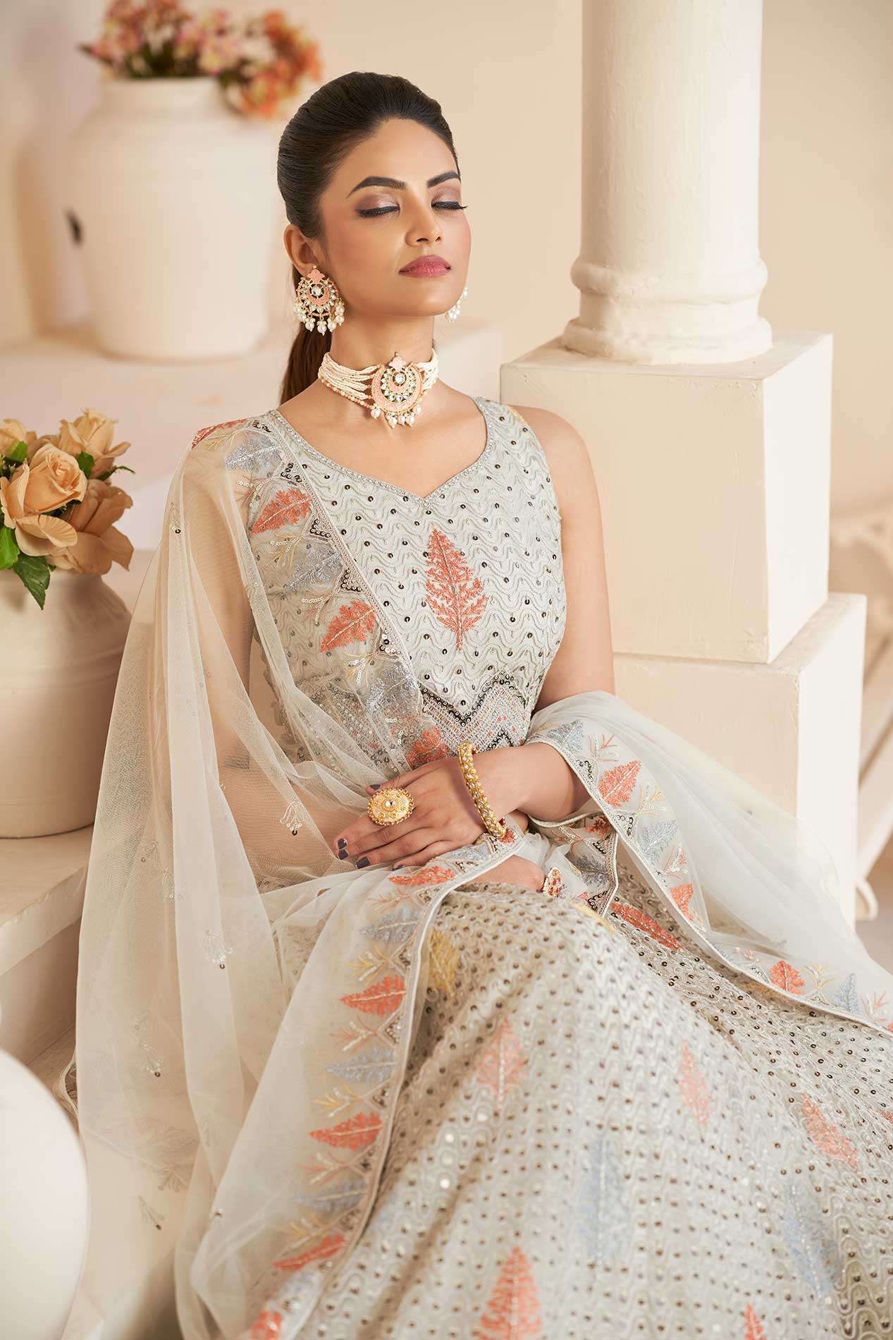 Gazal 102 A Party Wear Net Lehenga Choli Wholesale catalog