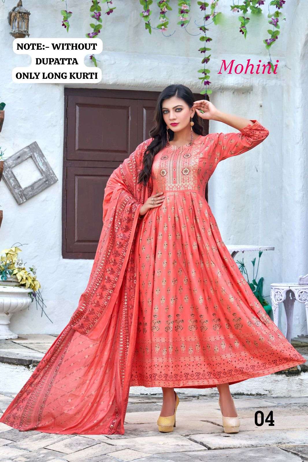Golden Mohina Heavy Rayon Long Kurti Wholesale catalog