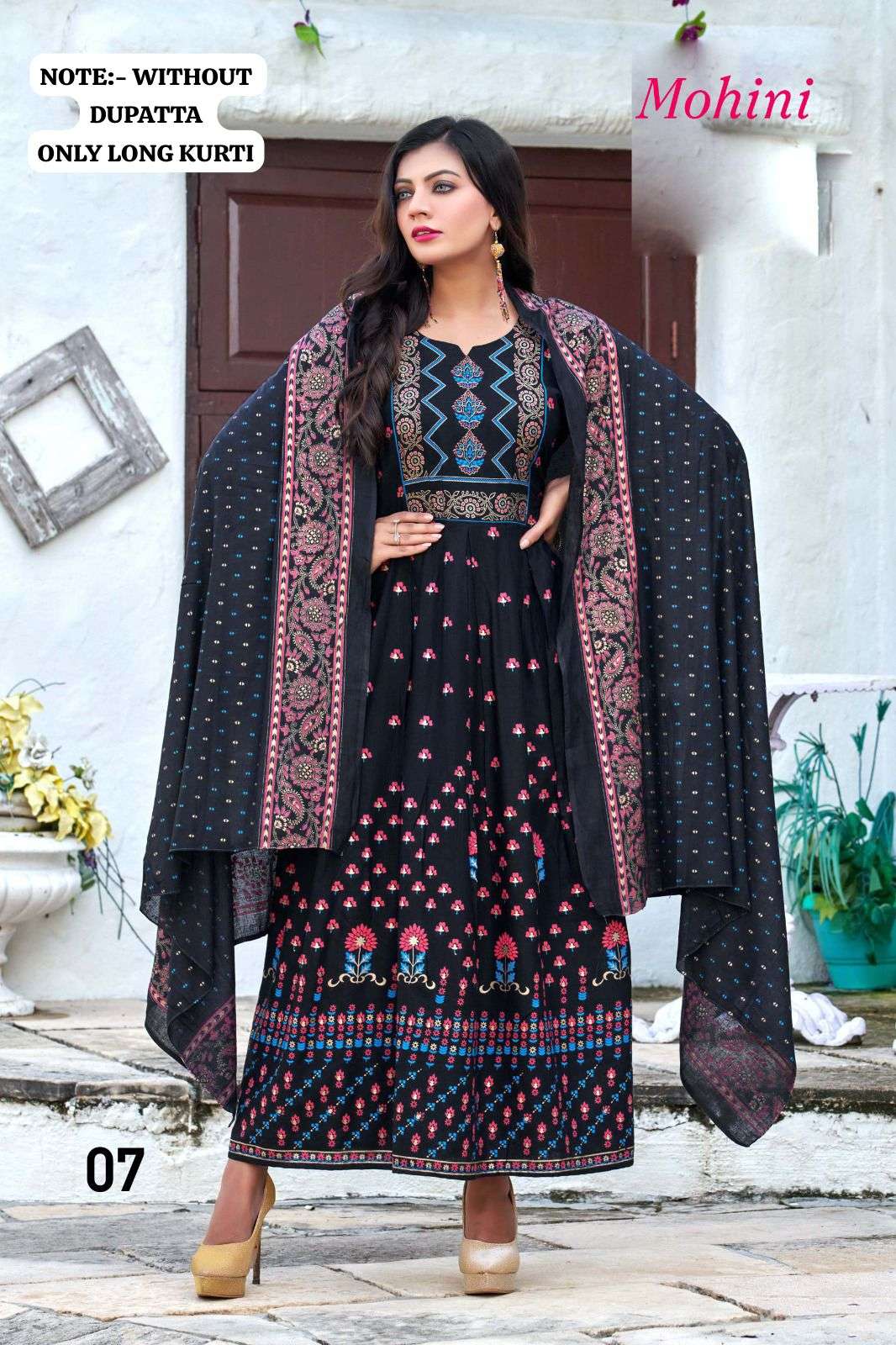 Golden Mohina Heavy Rayon Long Kurti Wholesale catalog