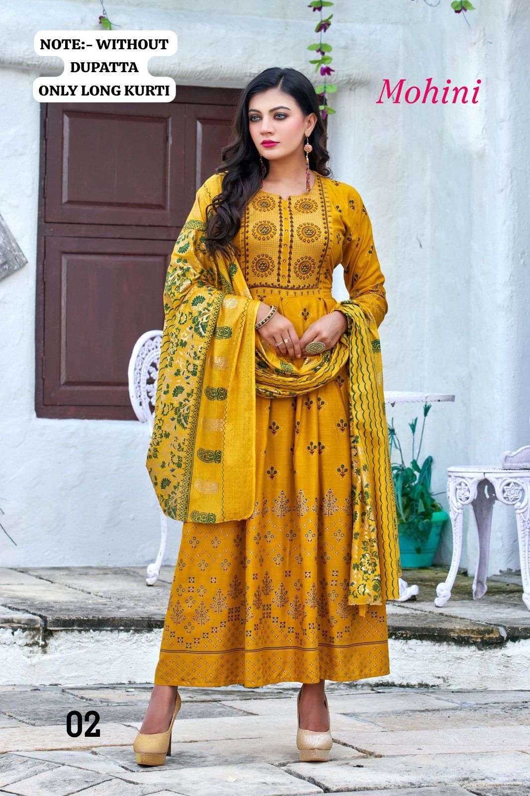 Golden Mohina Heavy Rayon Long Kurti Wholesale catalog