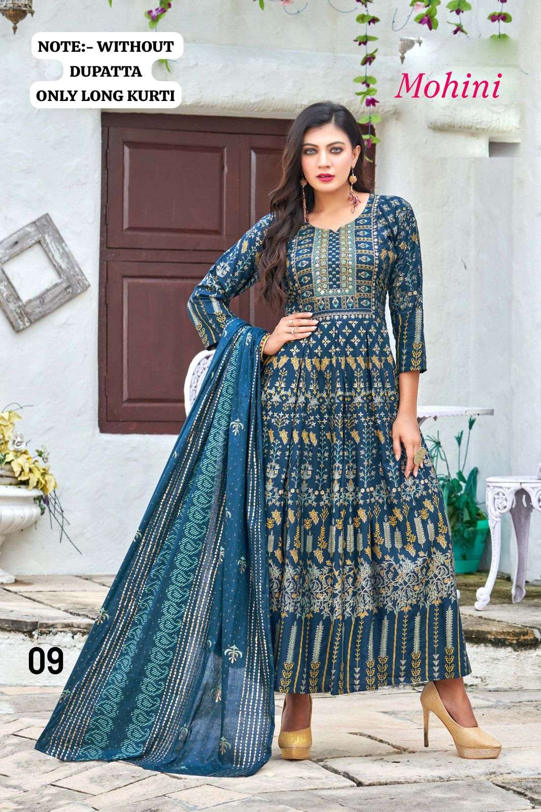 Golden Mohina Heavy Rayon Long Kurti Wholesale catalog