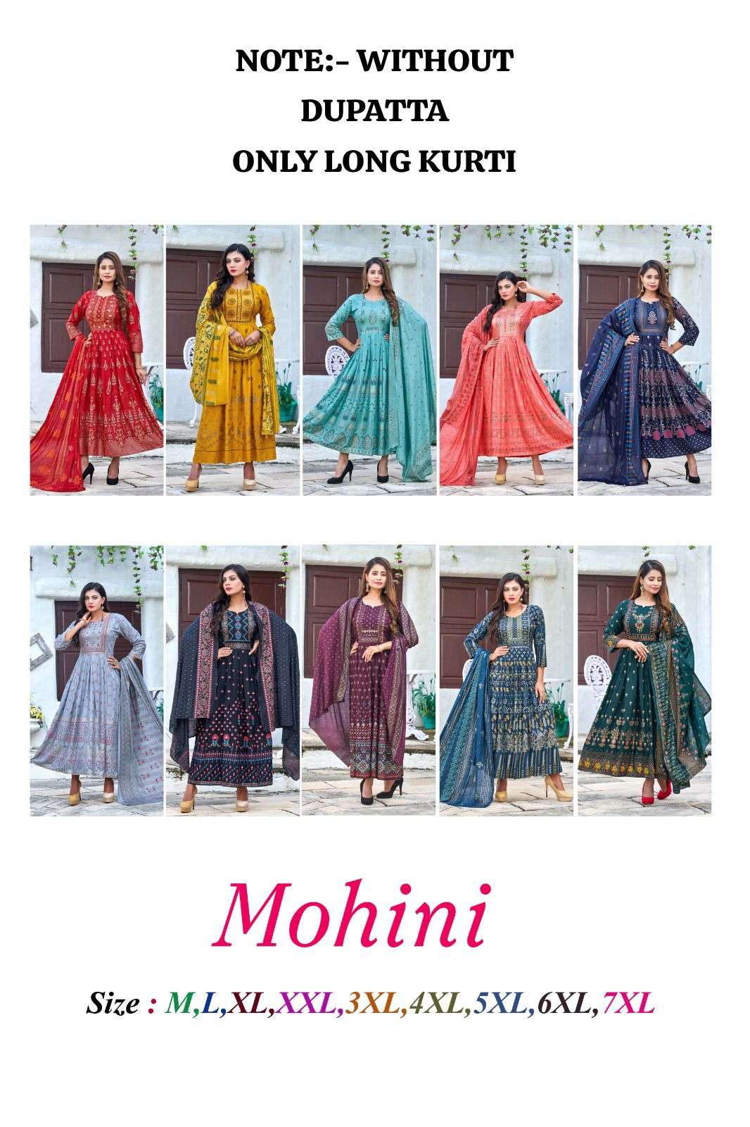 Golden Mohina Heavy Rayon Long Kurti Wholesale catalog
