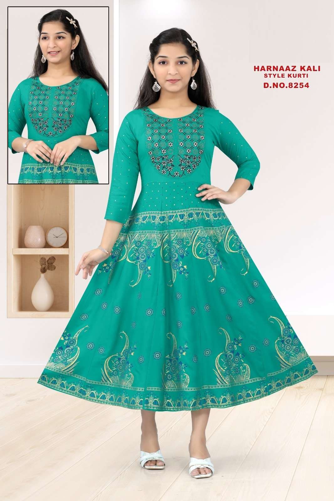 Harnaaz Kali 8254 Rayon Kali Kurti Wholesale catalog