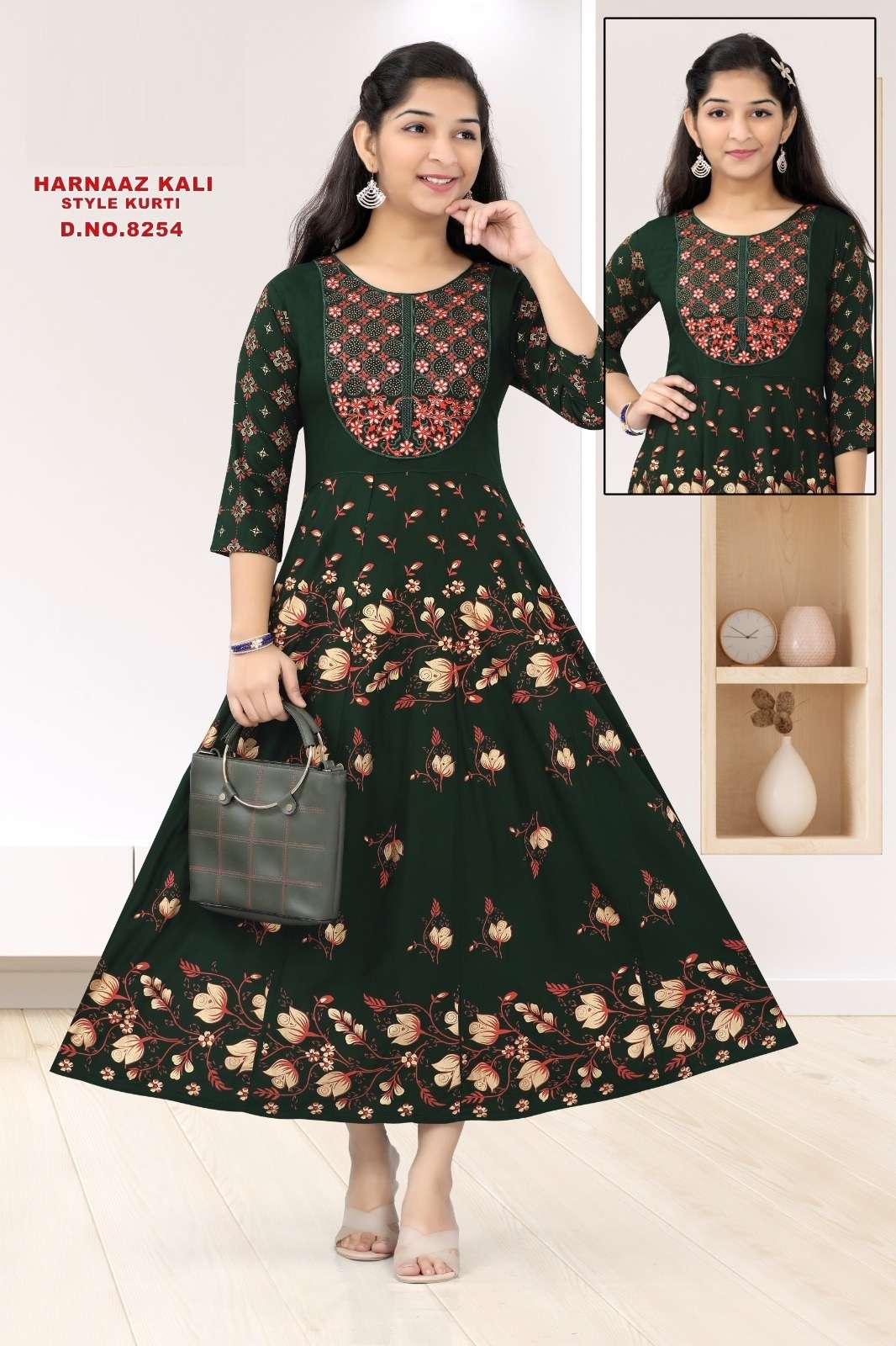 Harnaaz Kali 8254 Rayon Kali Kurti Wholesale catalog