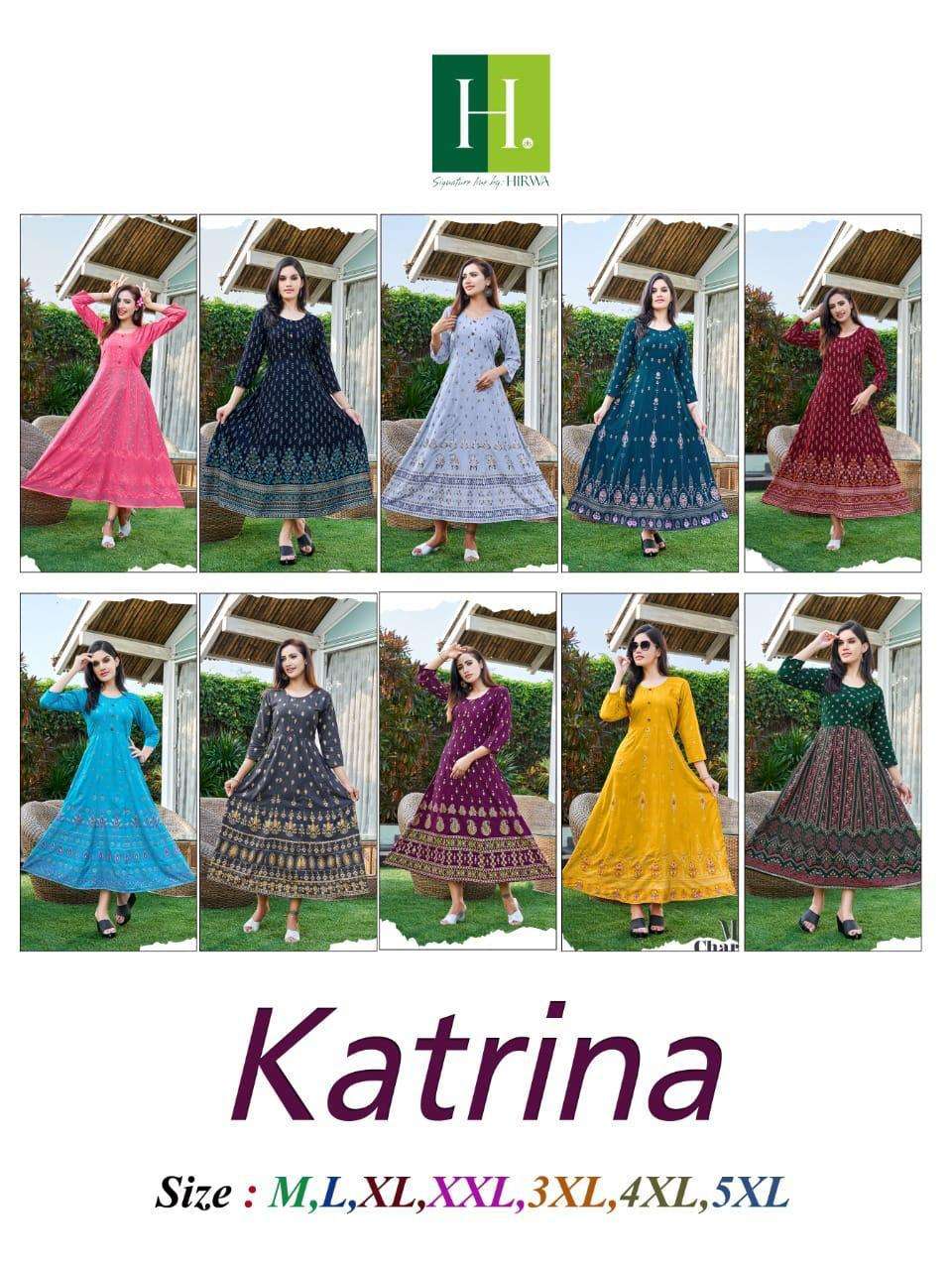 HIRWA KATRINA Anarkali Kurti Wholesale Catalog
