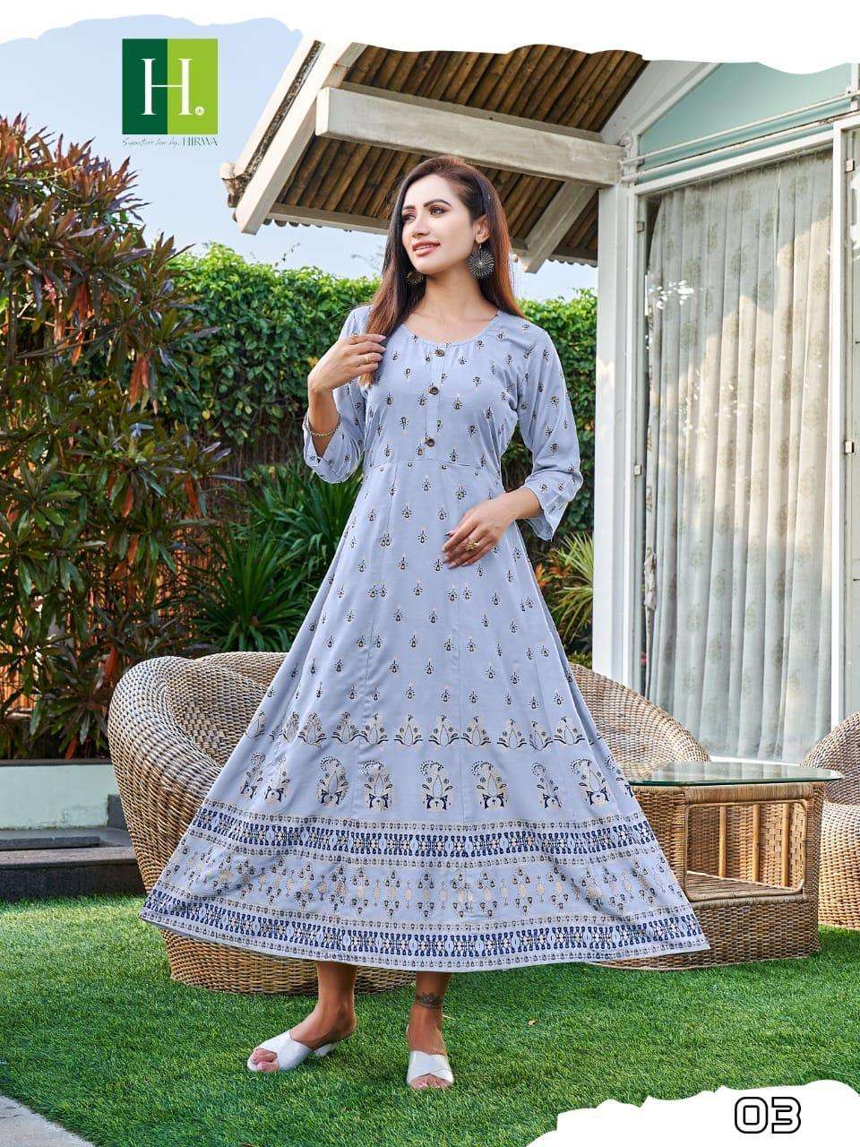 HIRWA KATRINA Anarkali Kurti Wholesale Catalog