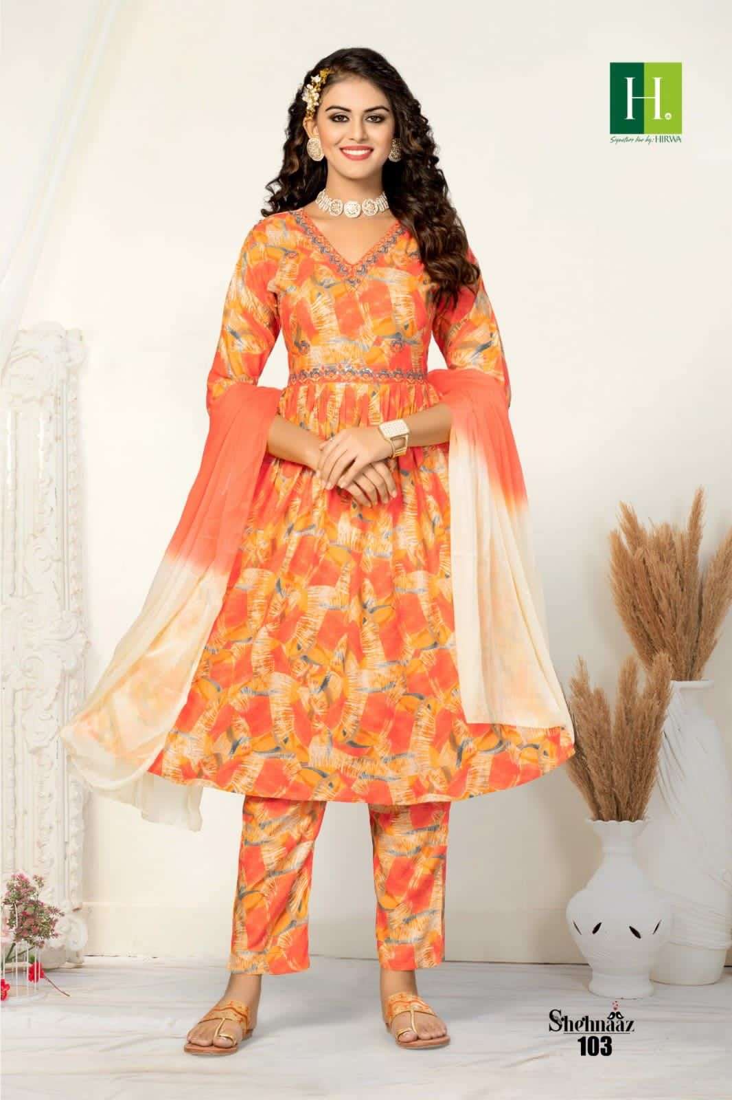 HIRWA SHEHNAAZ Naira Cut Kurti Wholesale catalog