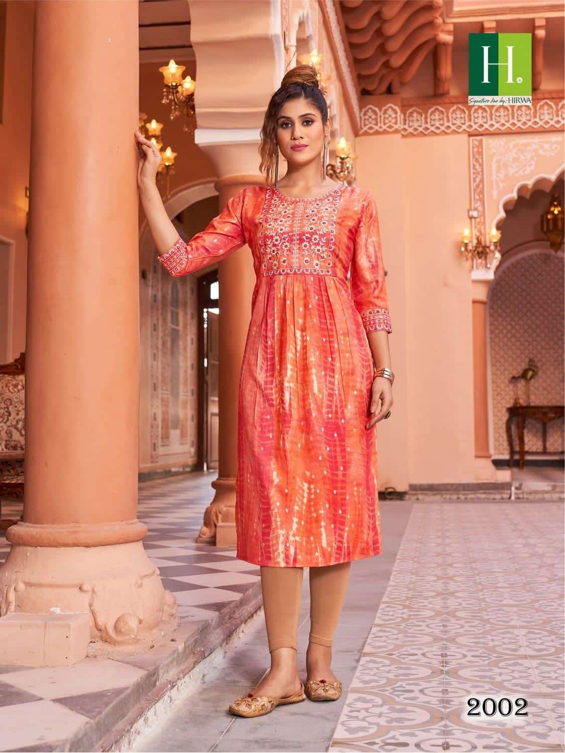 HIRWA SHIBORI Vol-5 Naira Cut Festive Wear Kurti Wholesale catalog