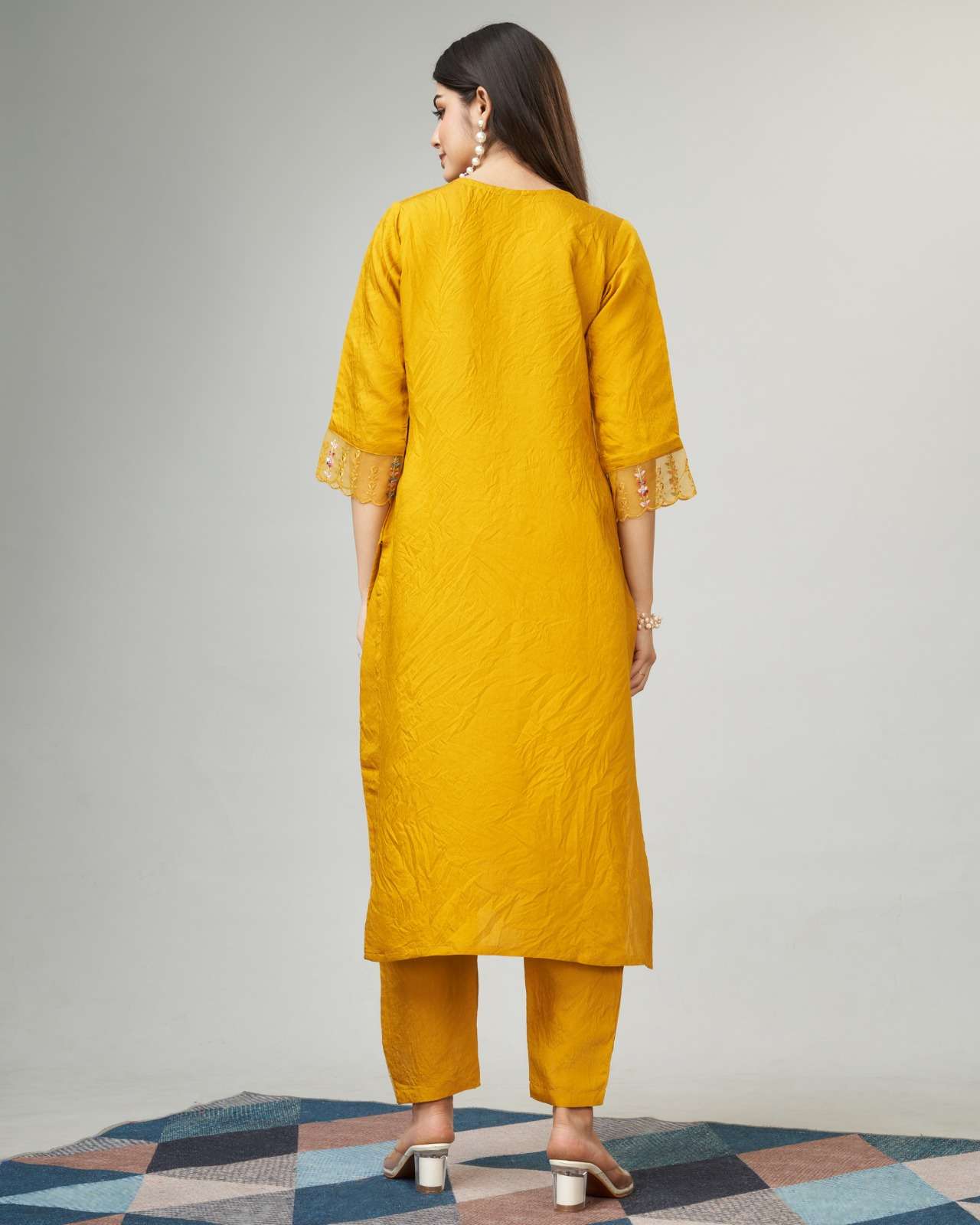 Julie Yellow Viscose Designer Kurti Wholesale catalog