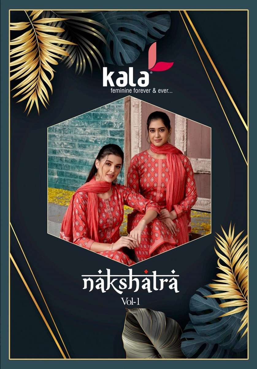 Kala Nakshatra Vol-1 -Kurti Pant With Dupatta -Wholesale Catalog
