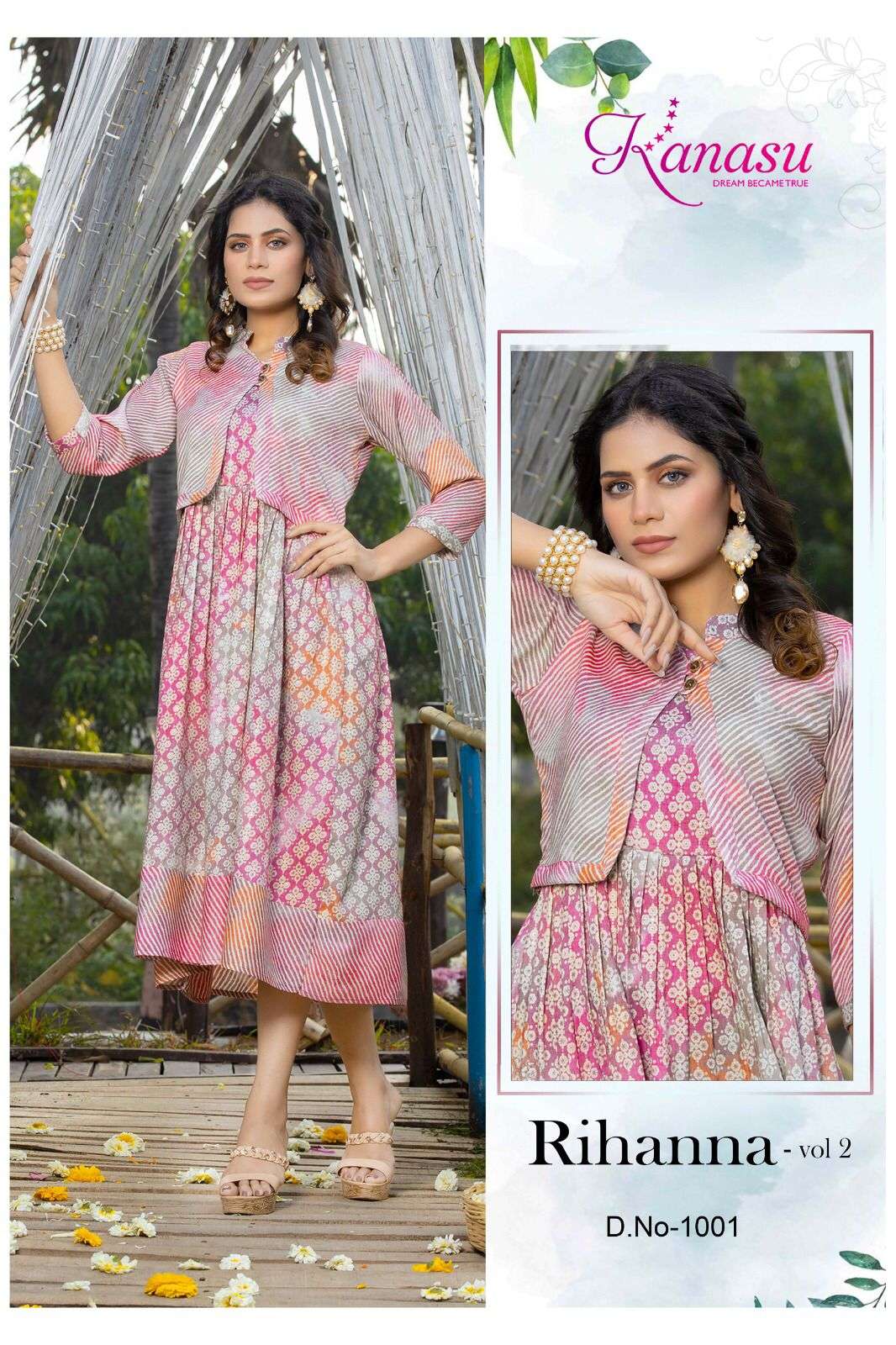 KANASU RIHANNA VOL-2 REYON  HEAVY CAPSULE PRINT Kurti Wholesale catalog