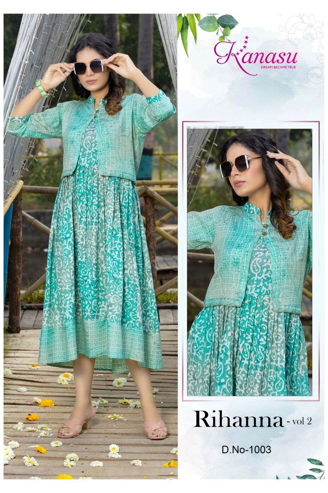 KANASU RIHANNA VOL-2 REYON  HEAVY CAPSULE PRINT Kurti Wholesale catalog