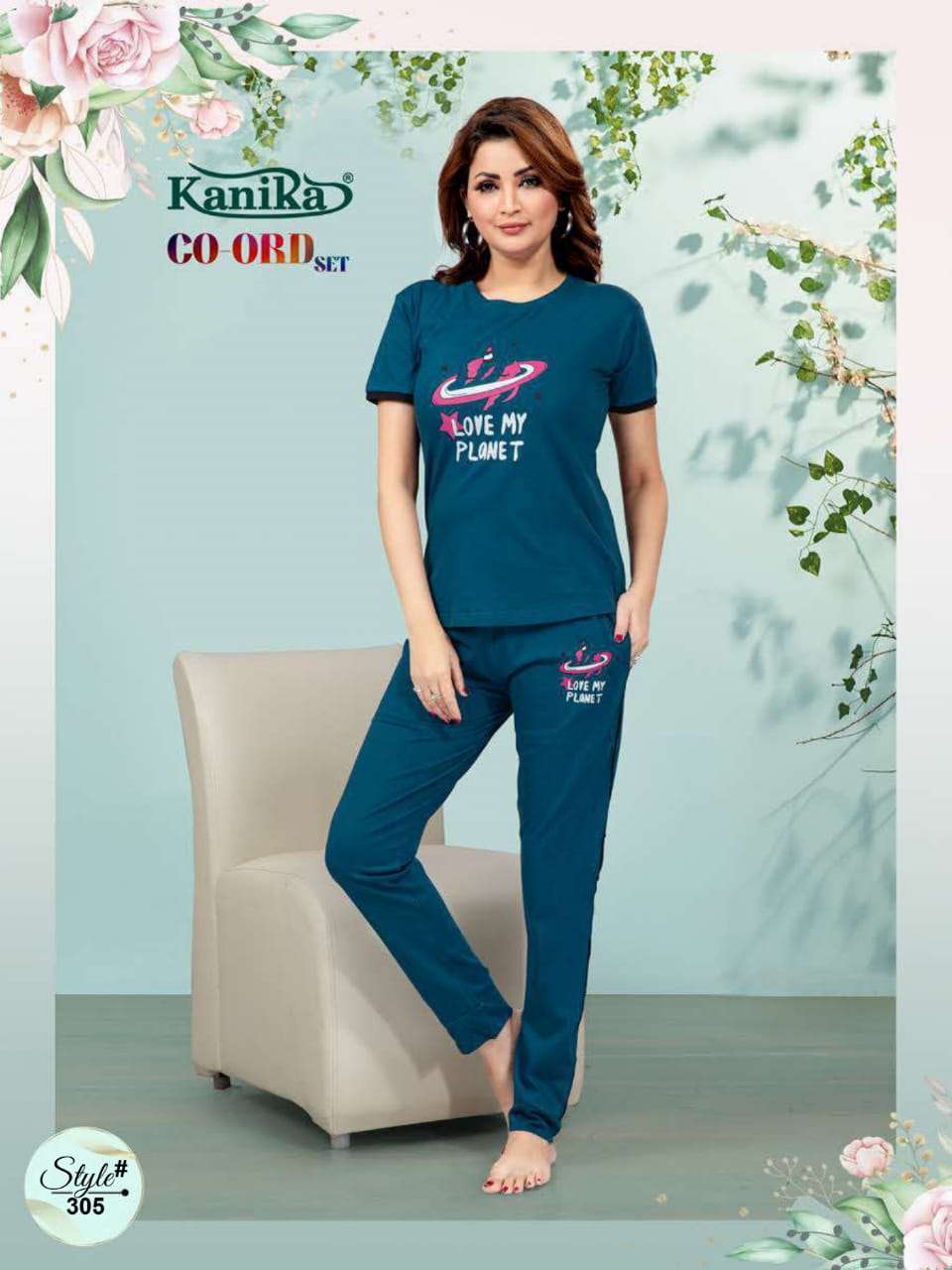Kanika Co Ord Set 301 To 308 Night Suits Wholesale catalog