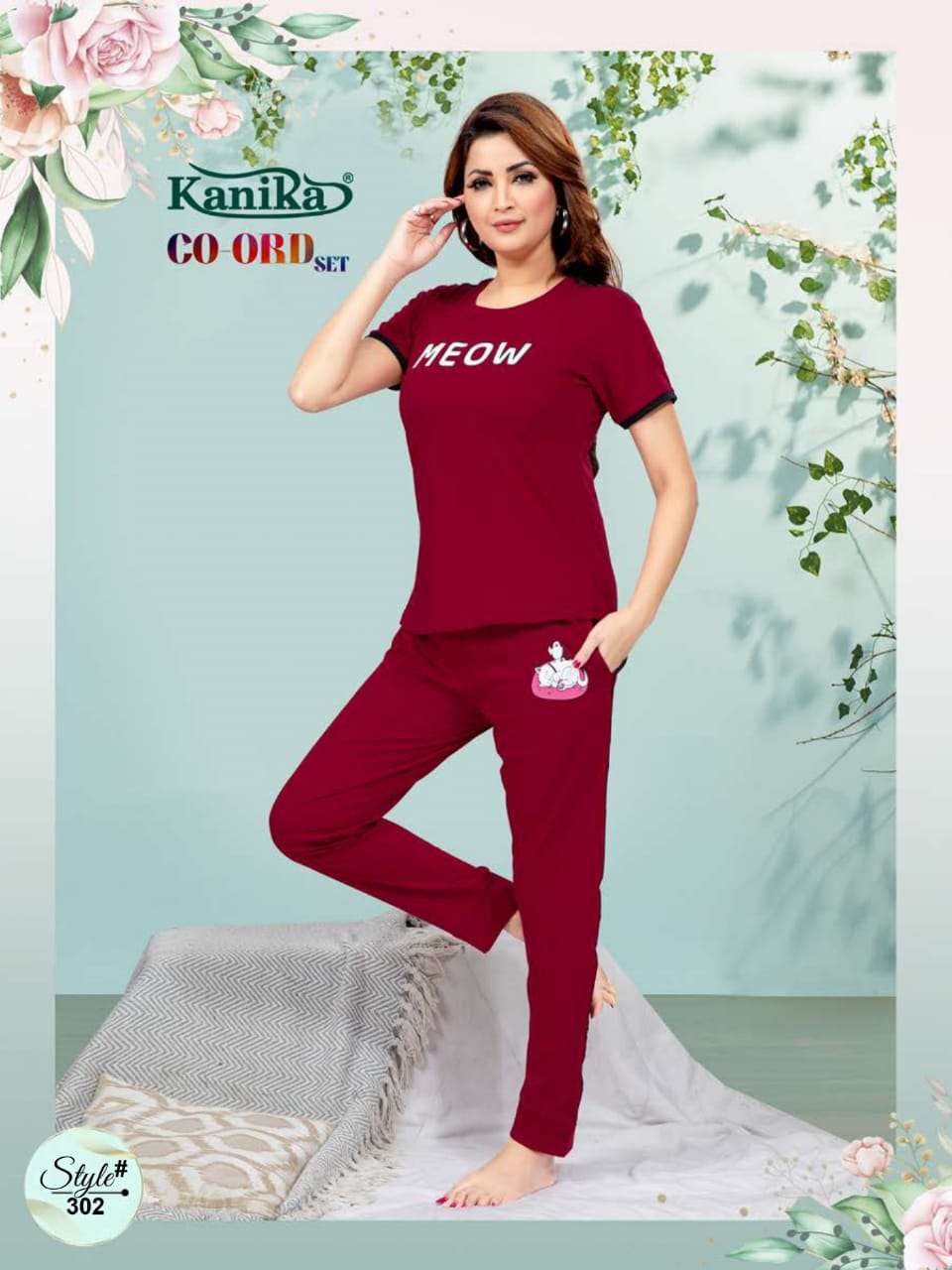 Kanika Co Ord Set 301 To 308 Night Suits Wholesale catalog