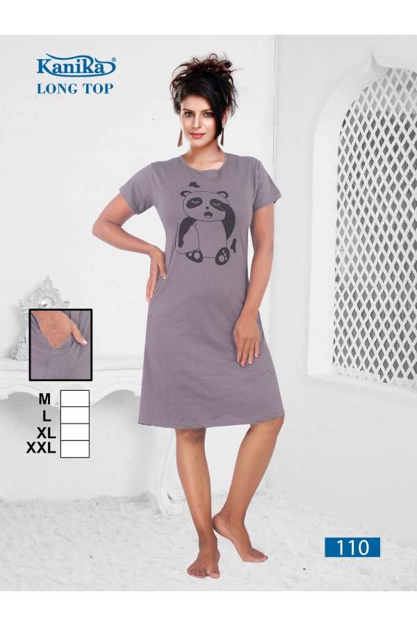 Kanika Long Top 101 To 110 Night Suits Wholesale catalog