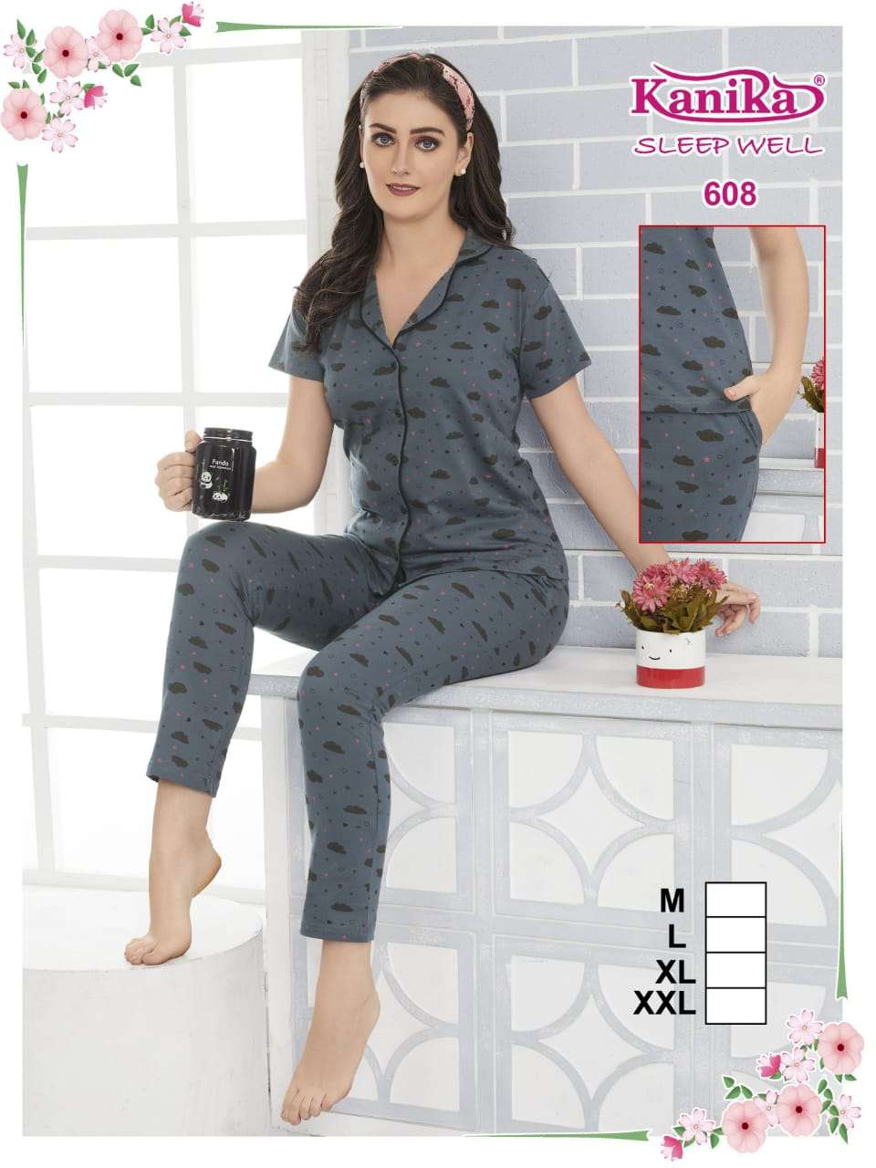 Kanika Sleep Well 601 Hoisery Soft Cotton Night Suits Wholesale catalog
