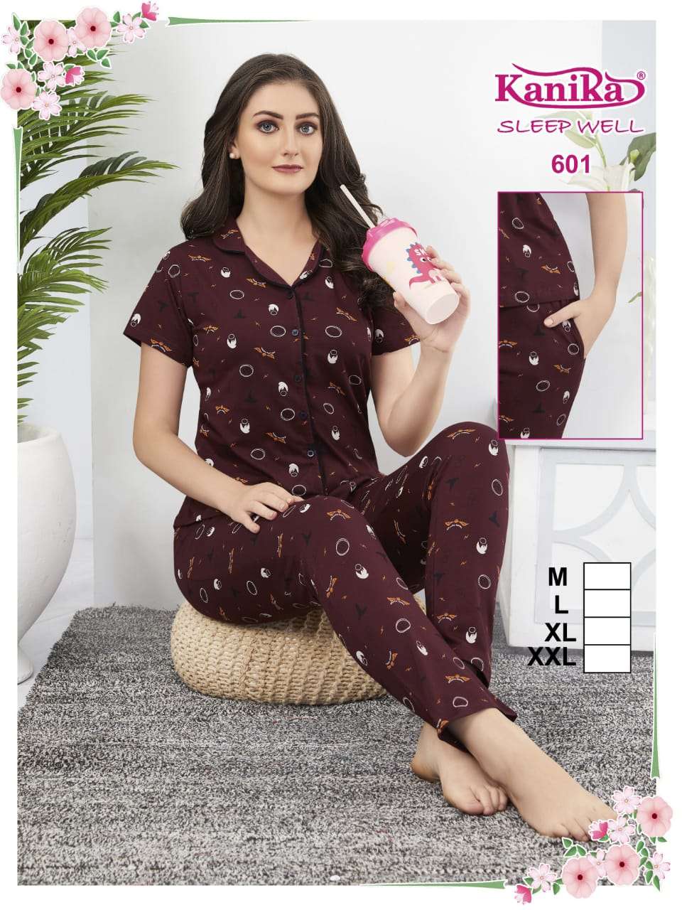 Kanika Sleep Well 601 Hoisery Soft Cotton Night Suits Wholesale catalog