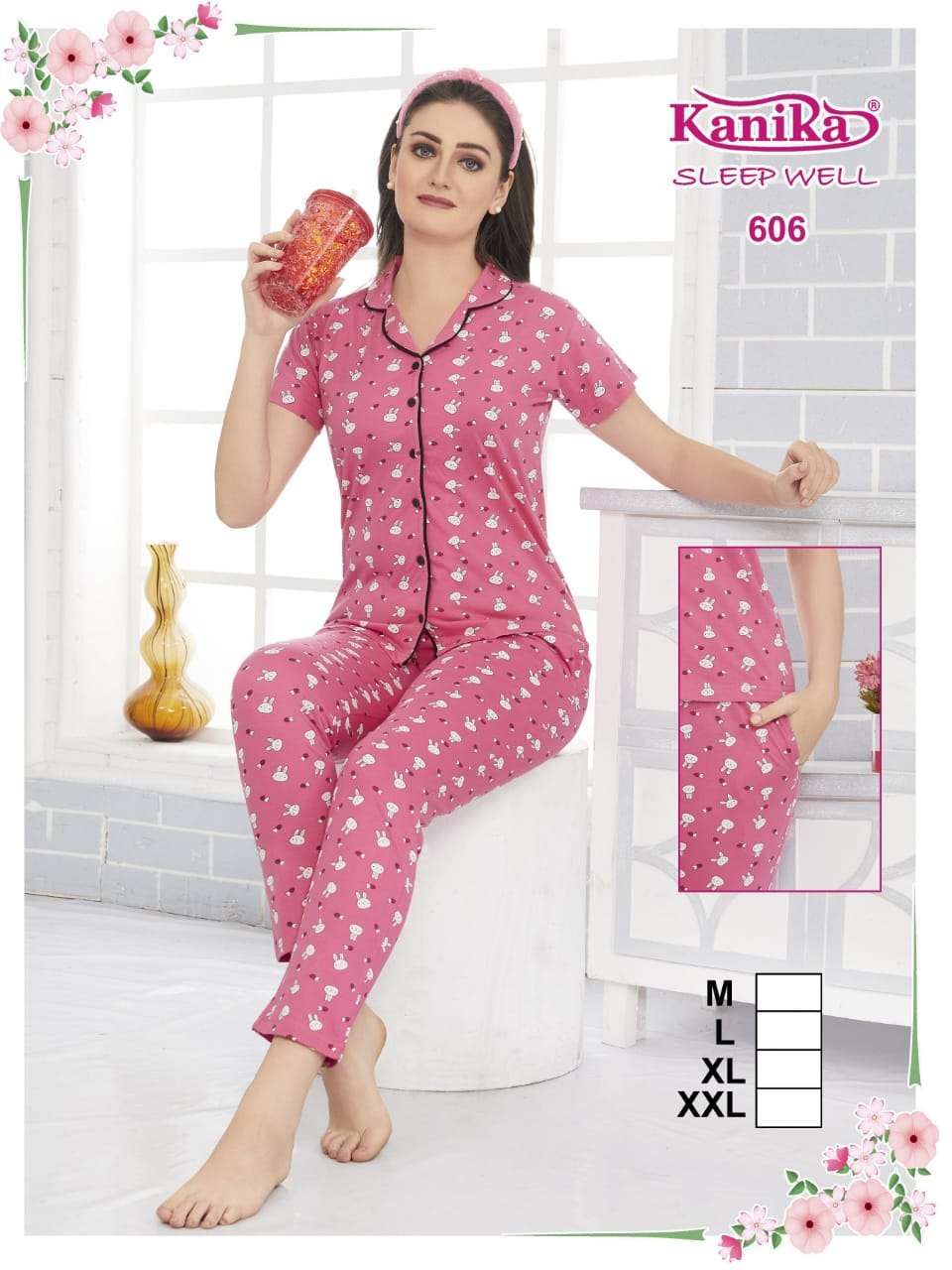 Kanika Sleep Well 601 Hoisery Soft Cotton Night Suits Wholesale catalog