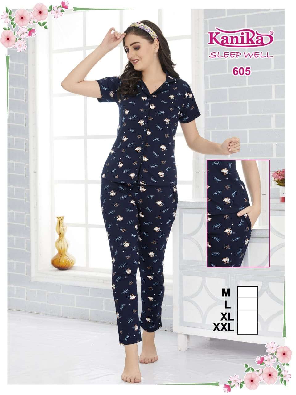Kanika Sleep Well 601 Hoisery Soft Cotton Night Suits Wholesale catalog