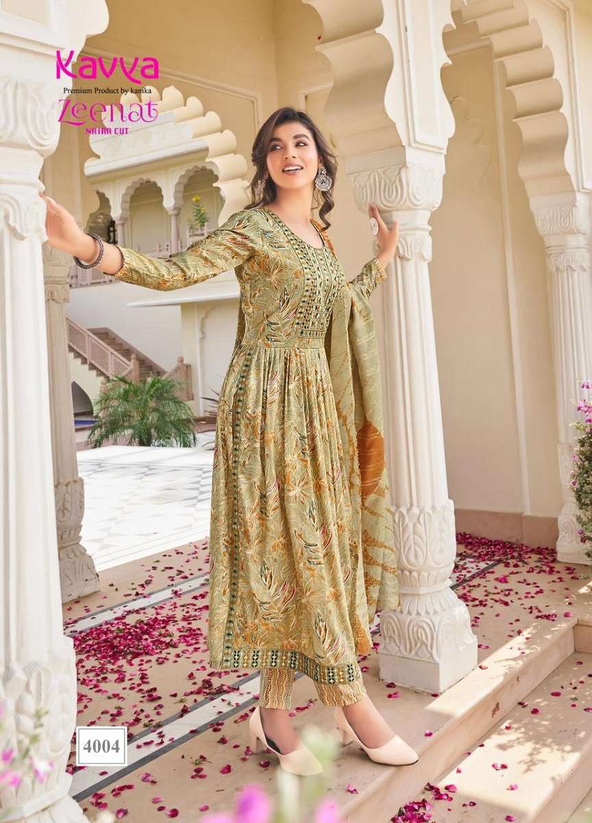 Kavya Zeenat Vol-4 Kurti Pant Dupatta -Wholesale Catalog