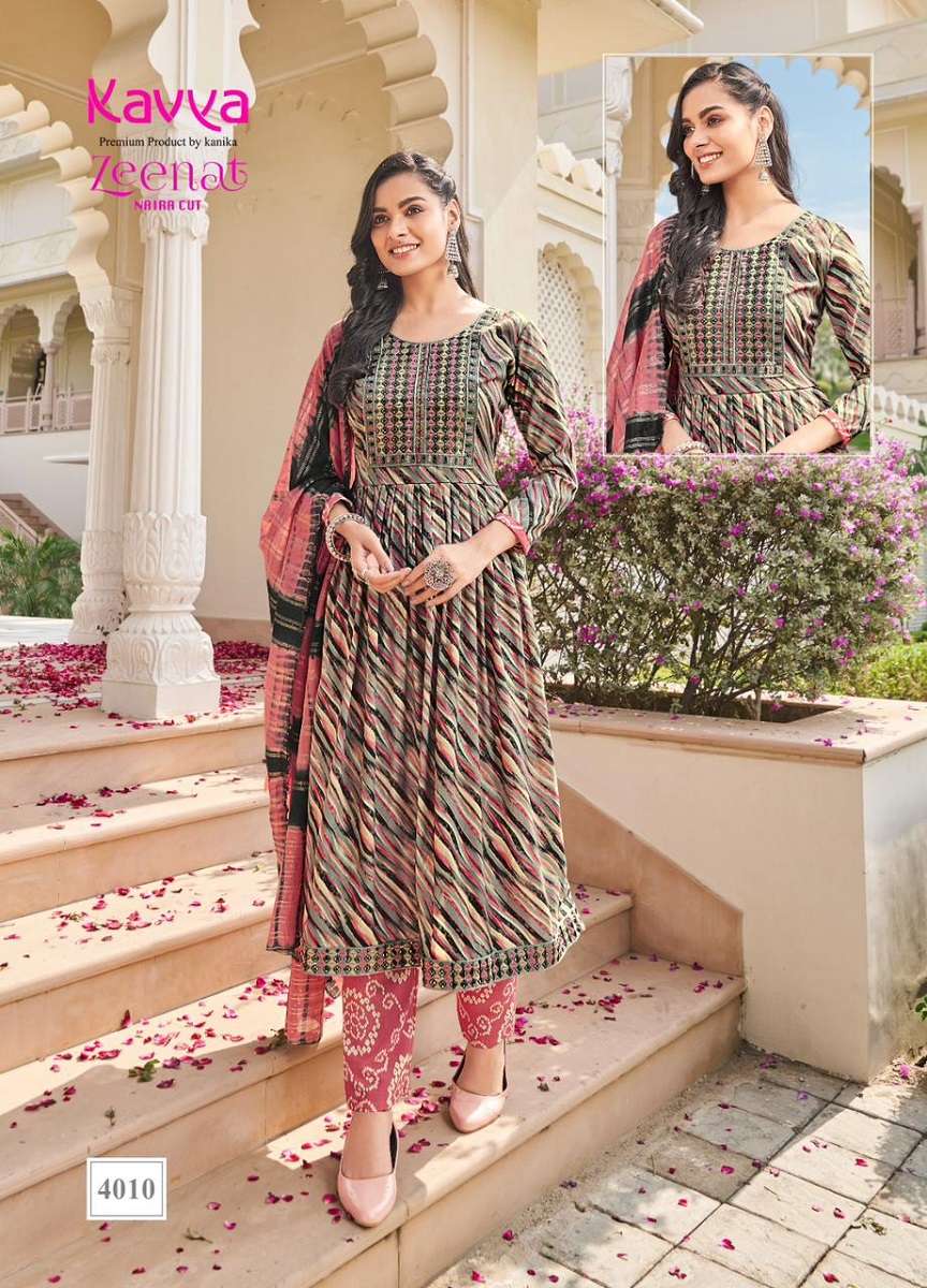 Kavya Zeenat Vol-4 Kurti Pant Dupatta -Wholesale Catalog