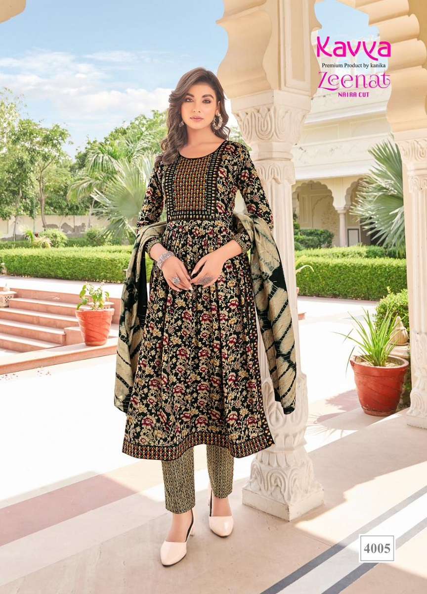 Kavya Zeenat Vol-4 Kurti Pant Dupatta -Wholesale Catalog