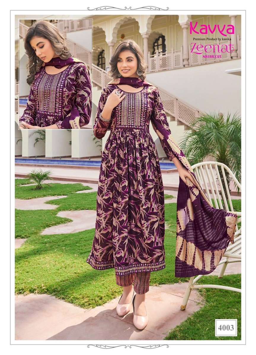 Kavya Zeenat Vol-4 Kurti Pant Dupatta -Wholesale Catalog