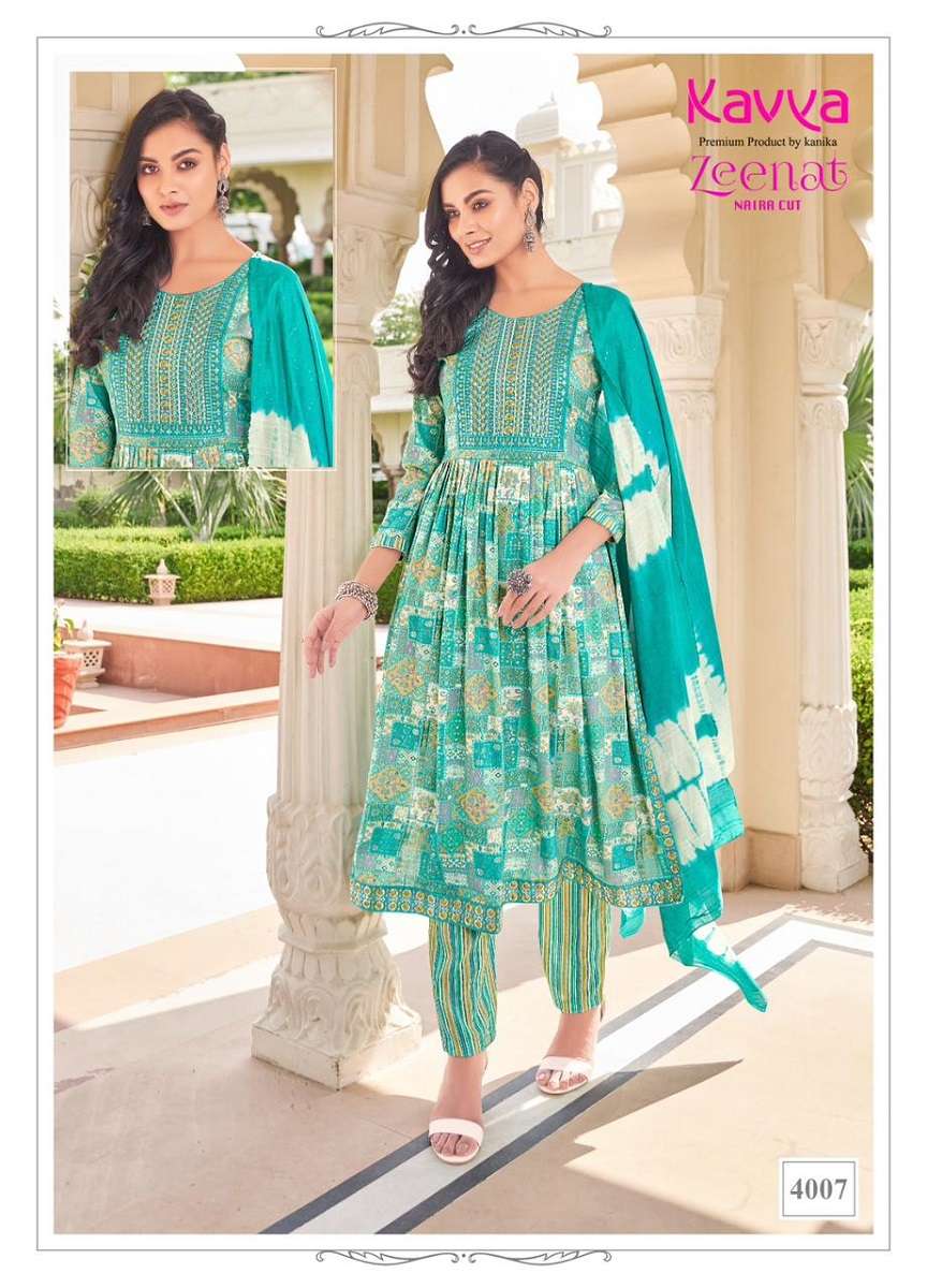 Kavya Zeenat Vol-4 Kurti Pant Dupatta -Wholesale Catalog