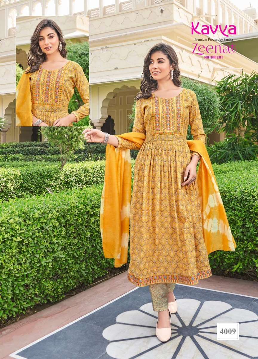 Kavya Zeenat Vol-4 Kurti Pant Dupatta -Wholesale Catalog