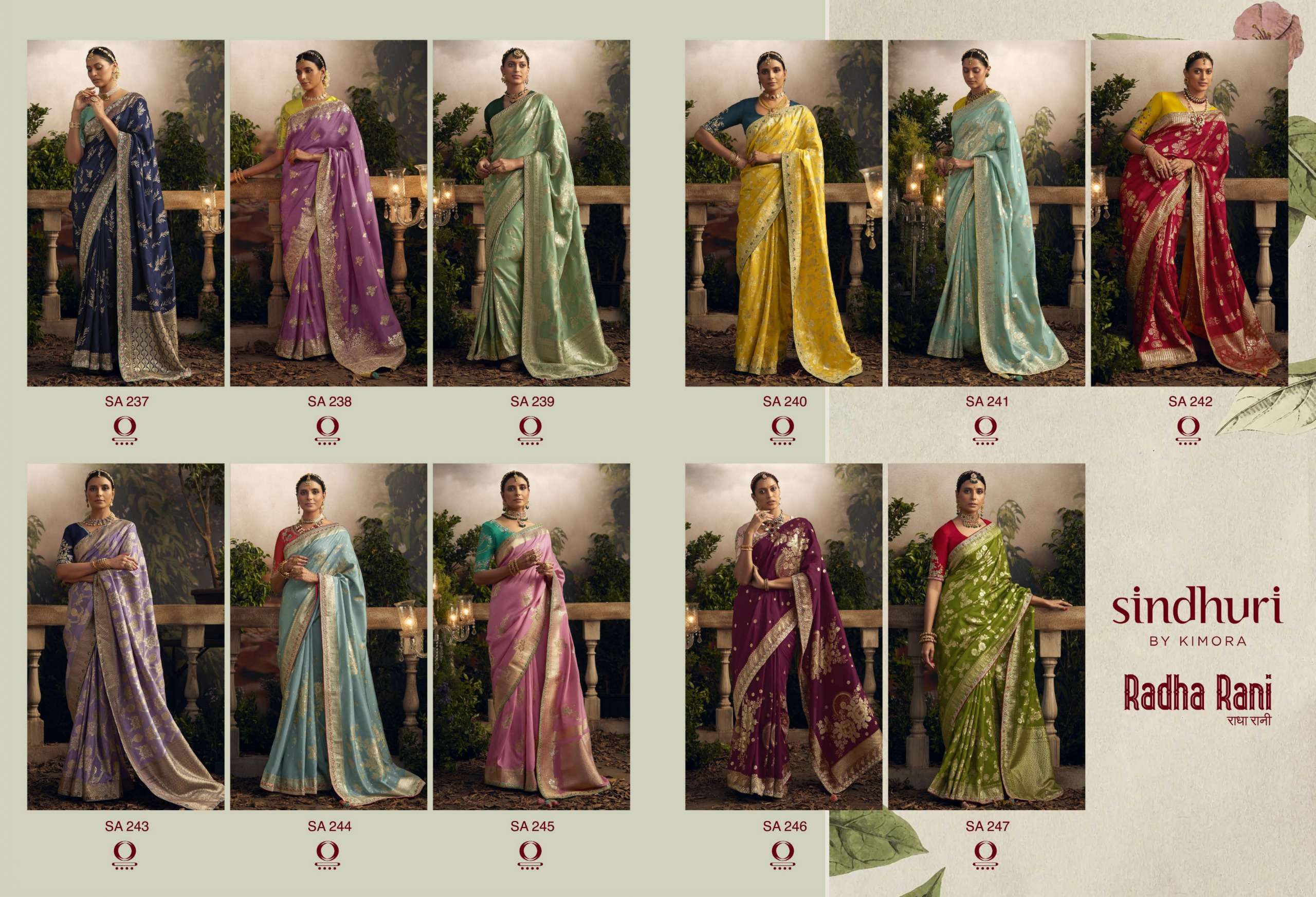Kimora Sindhuri Radha Rani Embroidery Sarees Wholesale catalog