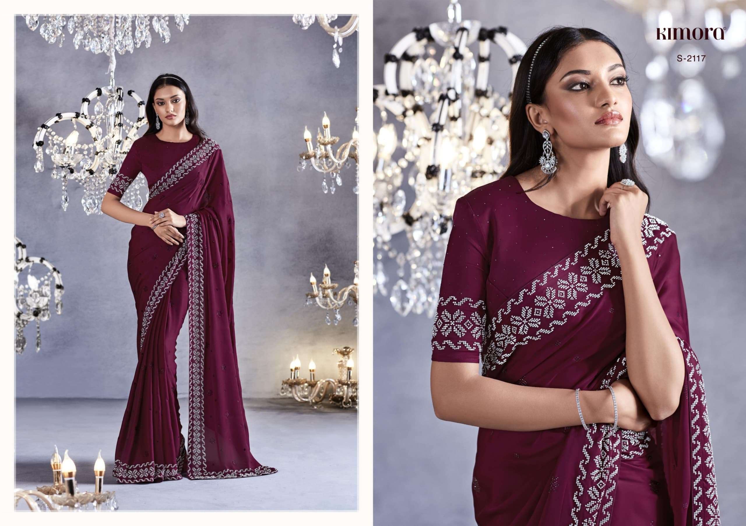 Kimora Zarkan Heavy Viscose Designer Sarees Wholesale catalog
