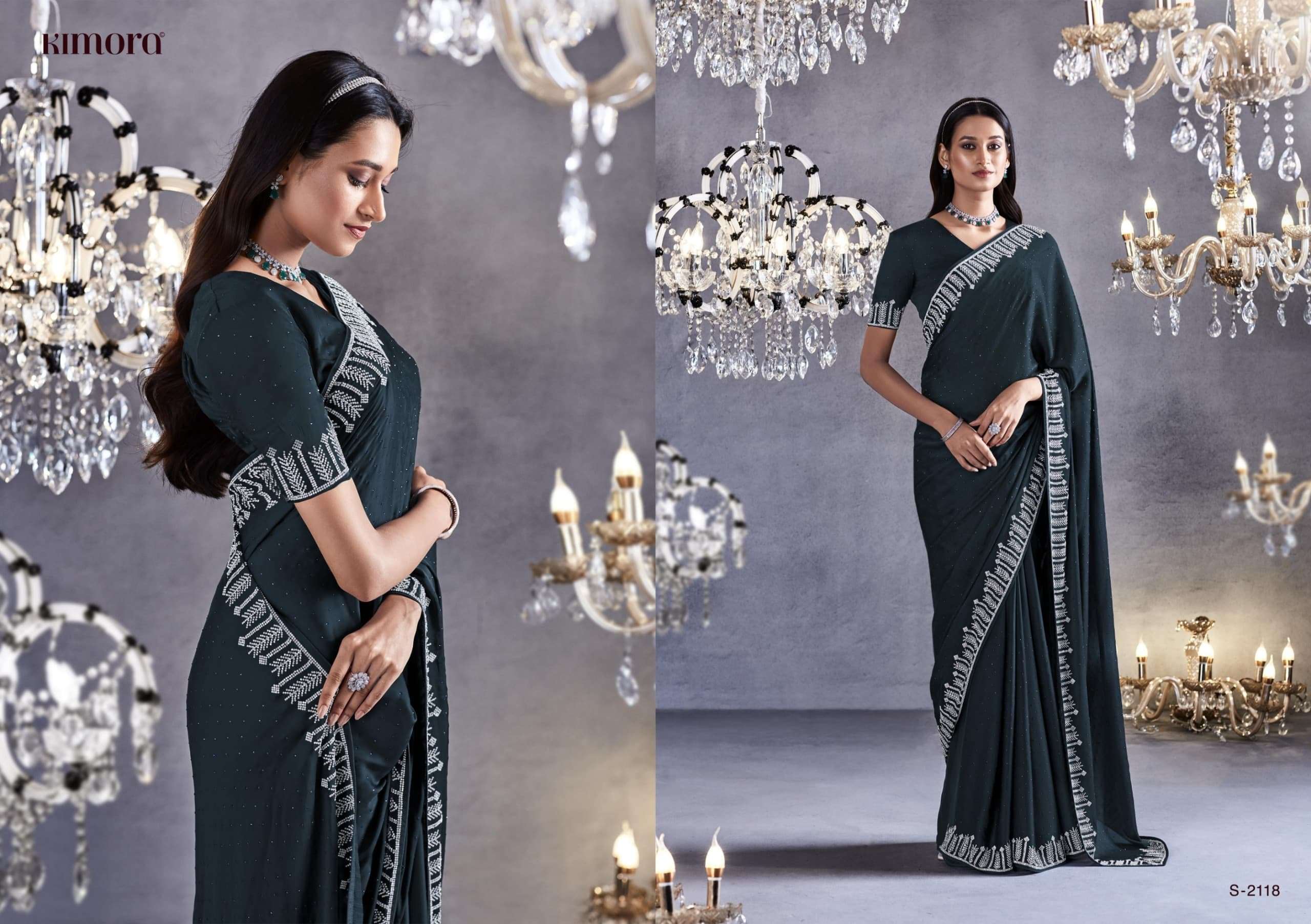 Kimora Zarkan Heavy Viscose Designer Sarees Wholesale catalog