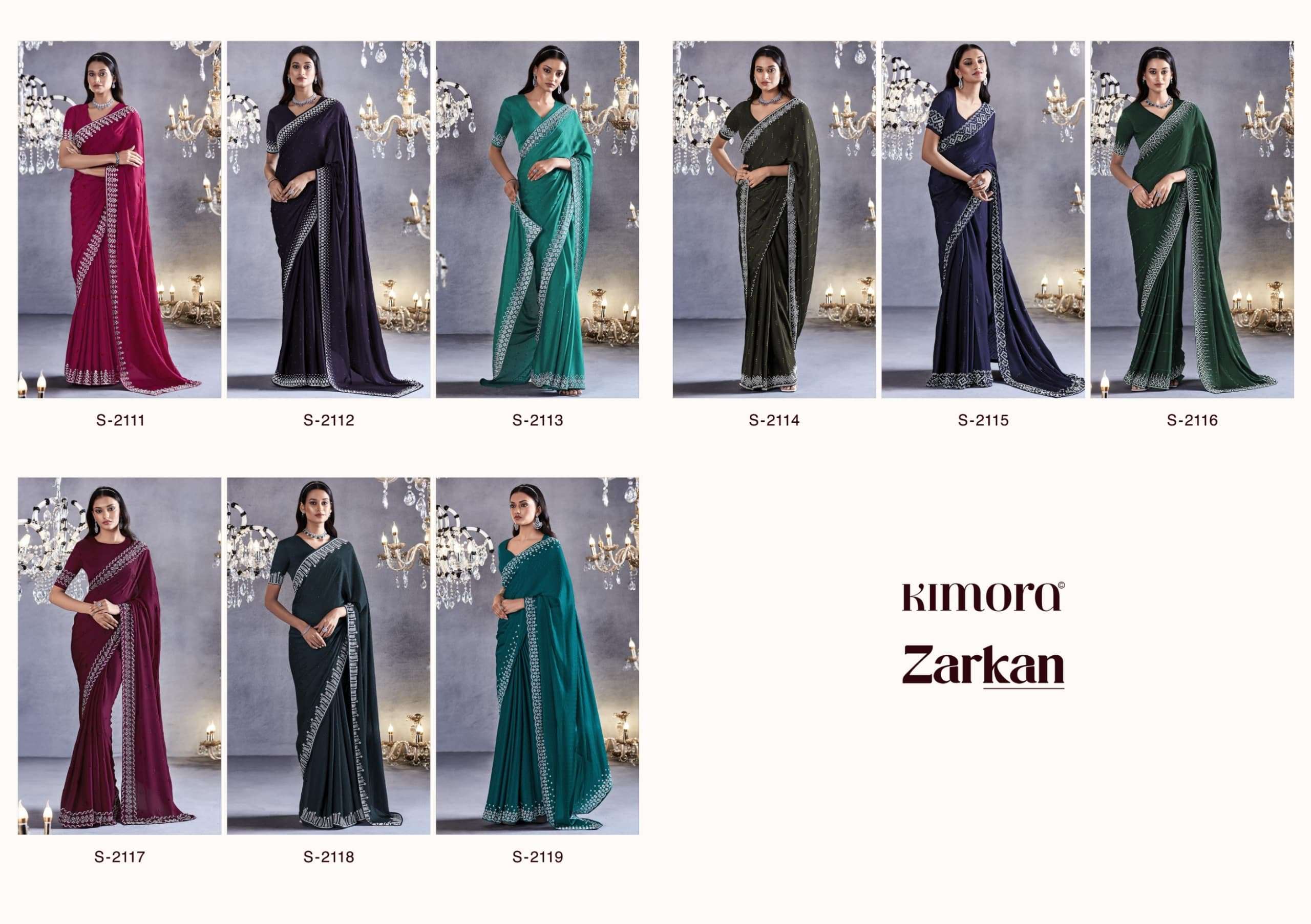 Kimora Zarkan Heavy Viscose Designer Sarees Wholesale catalog