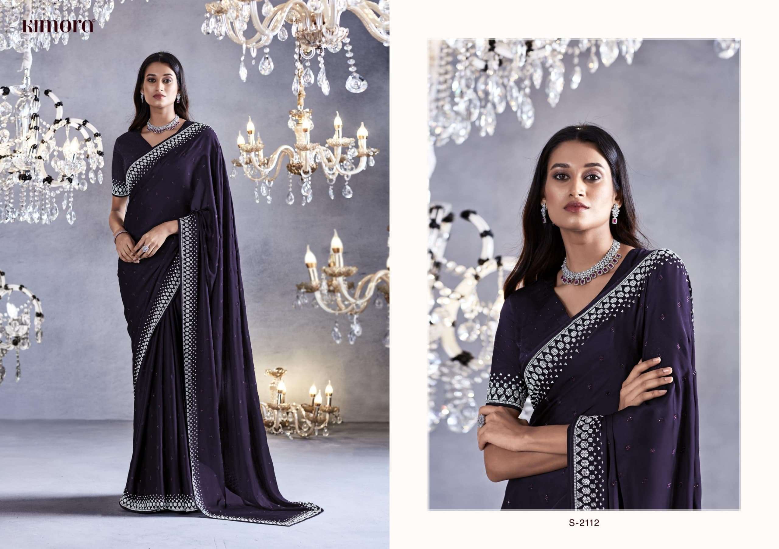 Kimora Zarkan Heavy Viscose Designer Sarees Wholesale catalog