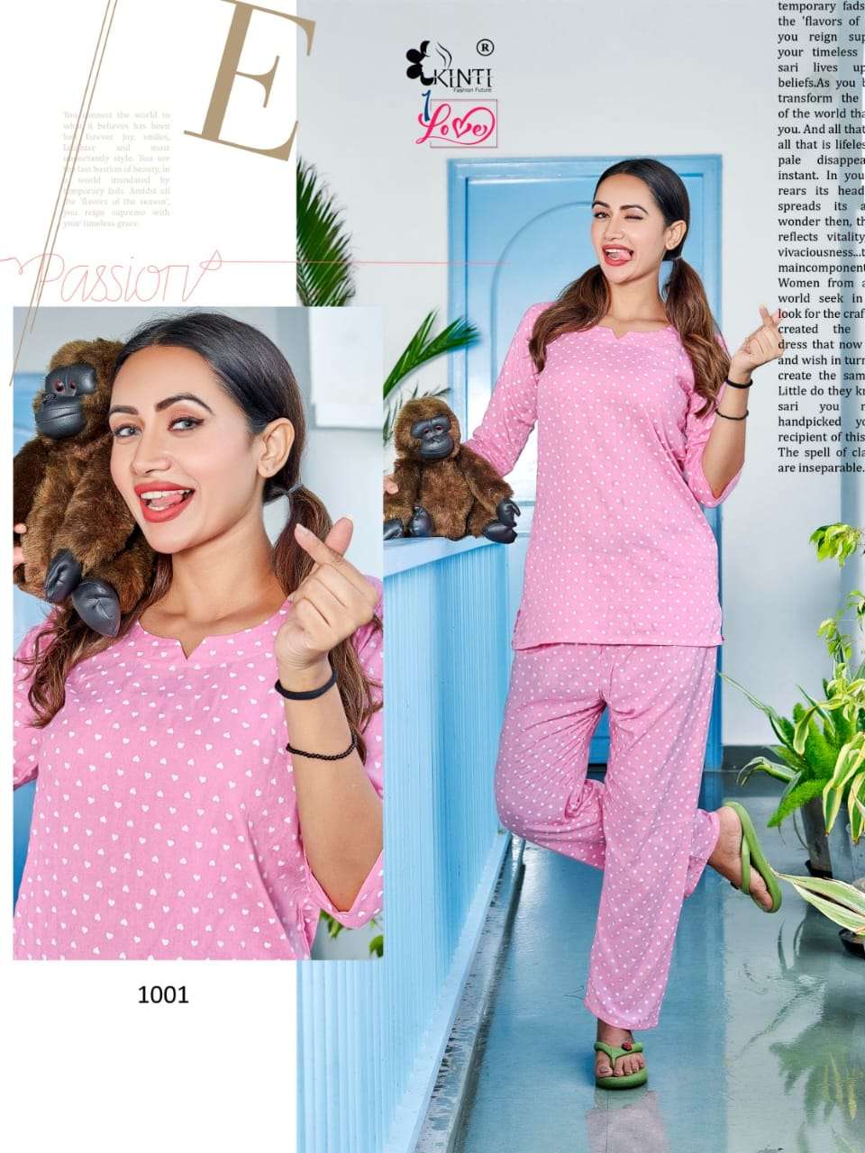 Kinti 1 Love Rayon Printed Night Suits Wholesale catalog